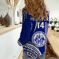 Personalised Hawaii Waiakea High School Women Casual Shirt Polynesian Kakau Pattern LT14 - Polynesian Pride