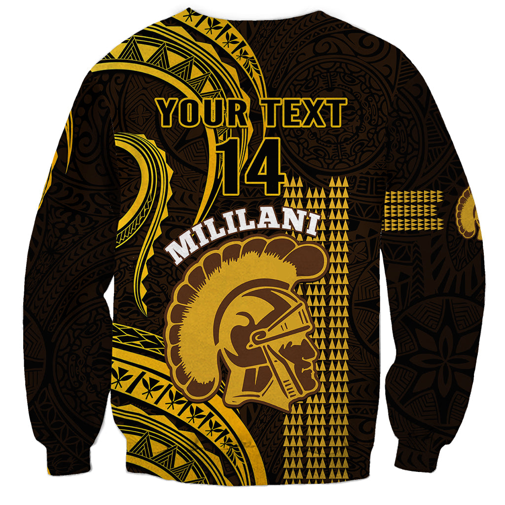 Personalised Hawaii Mililani High School Sweatshirt Polynesian Kakau Pattern LT14 - Polynesian Pride