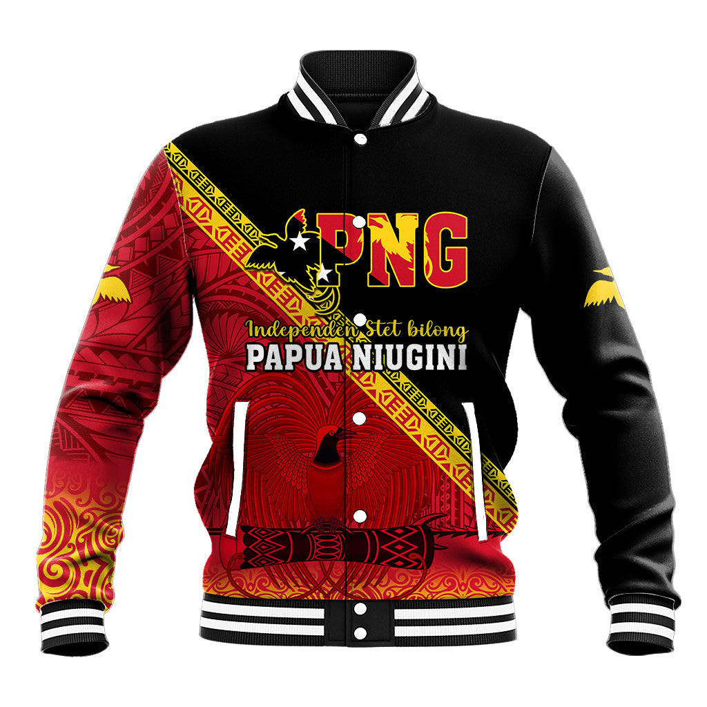 Papua New Guinea Baseball Jacket Independen Stet bilong Papua Niugini Unique Version LT14 Unisex Red - Polynesian Pride
