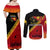 Papua New Guinea Couples Matching Off Shoulder Maxi Dress and Long Sleeve Button Shirts Independen Stet bilong Papua Niugini Unique Version LT14 - Polynesian Pride