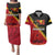 Papua New Guinea Couples Matching Puletasi Dress and Hawaiian Shirt Independen Stet bilong Papua Niugini Unique Version LT14 Red - Polynesian Pride