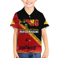 Papua New Guinea Family Matching Mermaid Dress and Hawaiian Shirt Independen Stet bilong Papua Niugini Unique Version LT14 Son's Shirt Red - Polynesian Pride