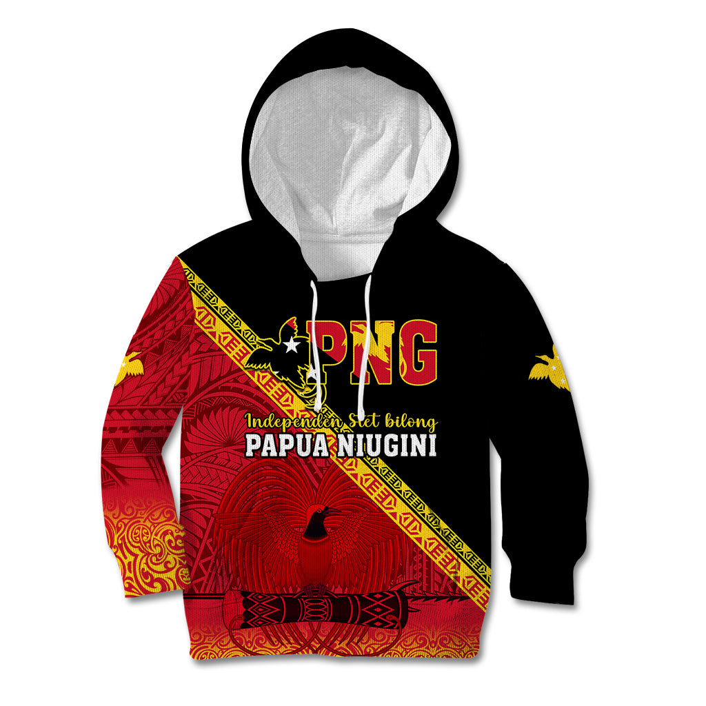 Papua New Guinea Kid Hoodie Independen Stet bilong Papua Niugini Unique Version LT14 Hoodie Red - Polynesian Pride