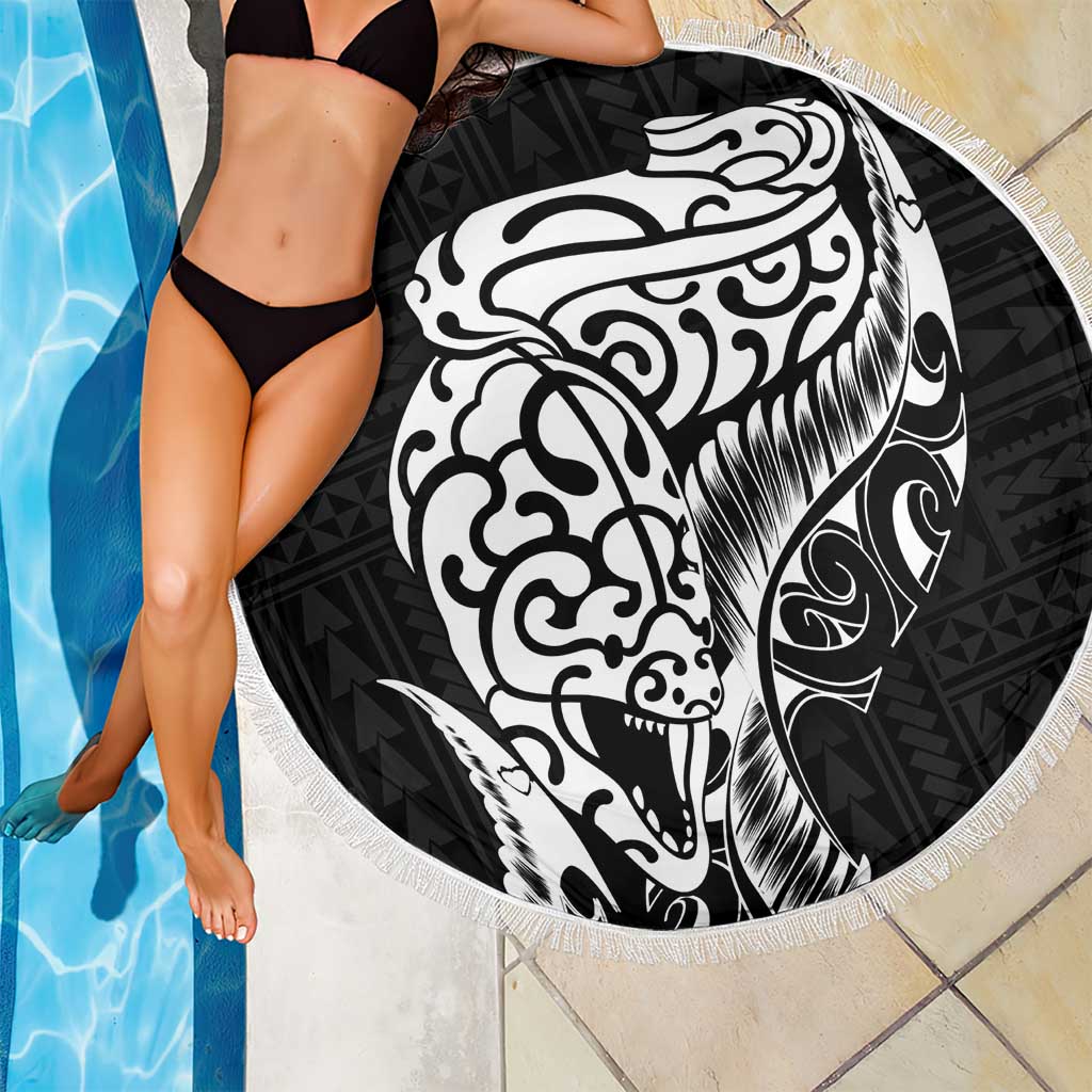 New Zealand Eel Beach Blanket Tuna Aotearoa Maori Patten - Black