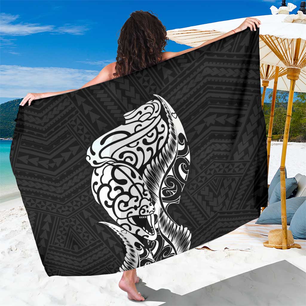 New Zealand Eel Sarong Tuna Aotearoa Maori Patten - Black LT14 One Size 44 x 66 inches Black - Polynesian Pride
