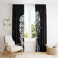 New Zealand Eel Window Curtain Tuna Aotearoa Maori Patten - Black