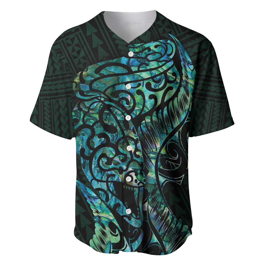 New Zealand Eel Baseball Jersey Tuna Aotearoa Maori With Paua Shell - Turquoise LT14 Turquoise - Polynesian Pride