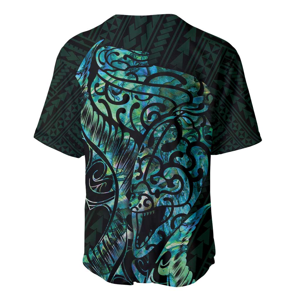 New Zealand Eel Baseball Jersey Tuna Aotearoa Maori With Paua Shell - Turquoise LT14 - Polynesian Pride