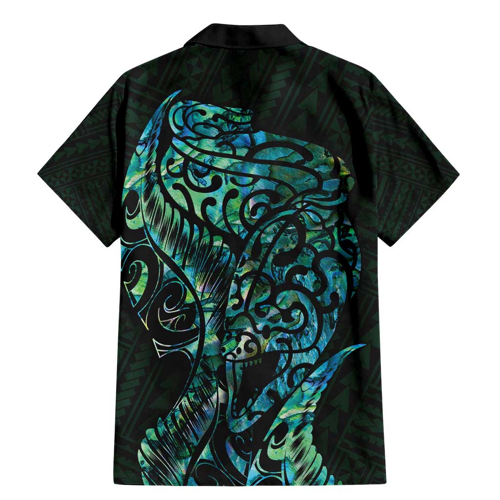 New Zealand Eel Family Matching Mermaid Dress and Hawaiian Shirt Tuna Aotearoa Maori With Paua Shell - Turquoise