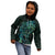 New Zealand Eel Kid Hoodie Tuna Aotearoa Maori With Paua Shell - Turquoise
