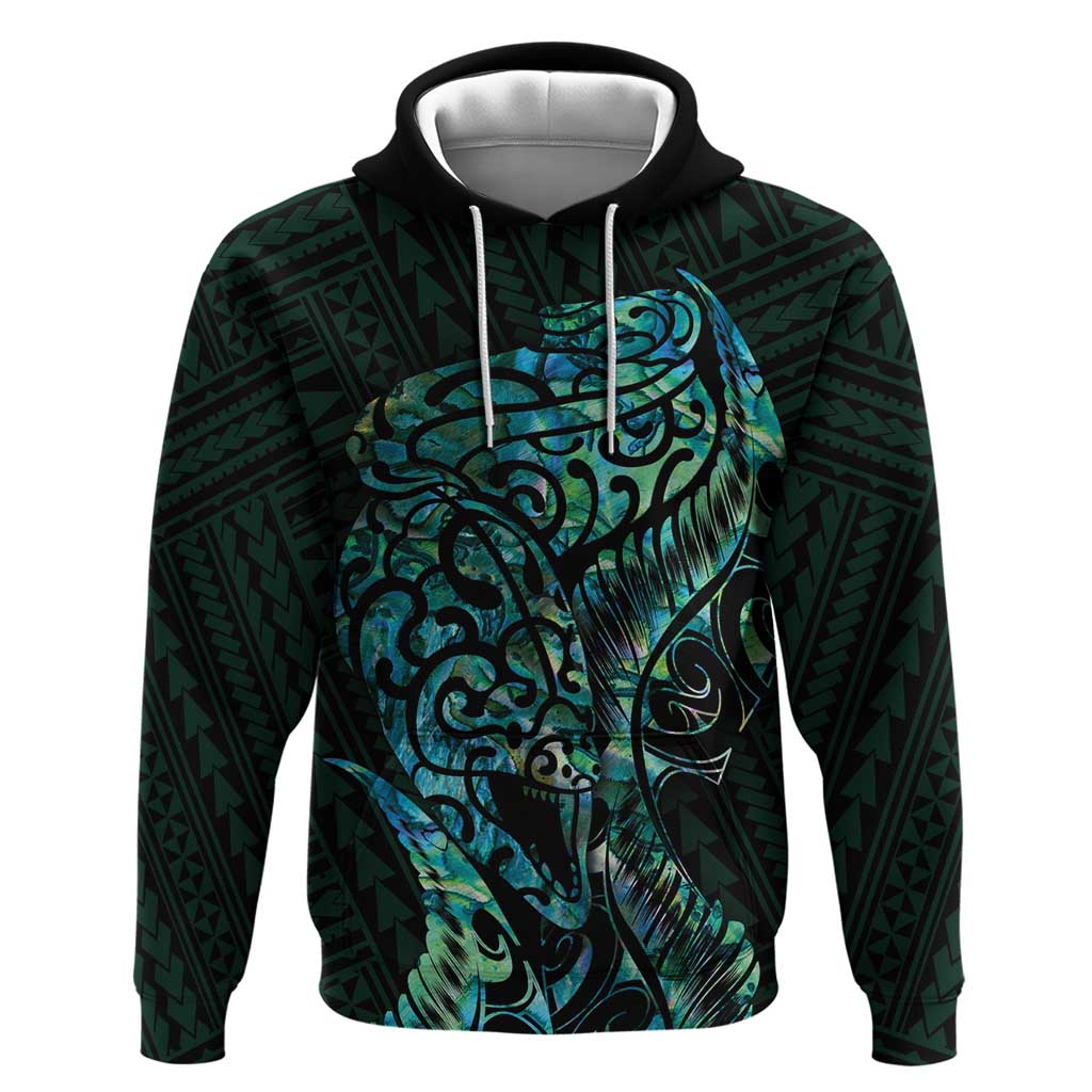 New Zealand Eel Zip Hoodie Tuna Aotearoa Maori With Paua Shell - Turquoise LT14 Pullover Hoodie Turquoise - Polynesian Pride