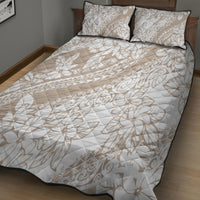 Polynesia Quilt Bed Set Polynesian Tropical Flowers Begie Pastel Vibes LT14 - Polynesian Pride