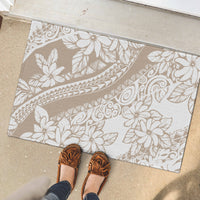 Polynesia Rubber Doormat Polynesian Tropical Flowers Begie Pastel Vibes LT14 - Polynesian Pride