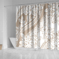 Polynesia Shower Curtain Polynesian Tropical Flowers Begie Pastel Vibes LT14 - Polynesian Pride
