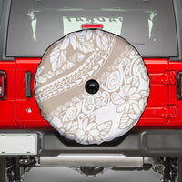 Polynesia Spare Tire Cover Polynesian Tropical Flowers Begie Pastel Vibes LT14 - Polynesian Pride