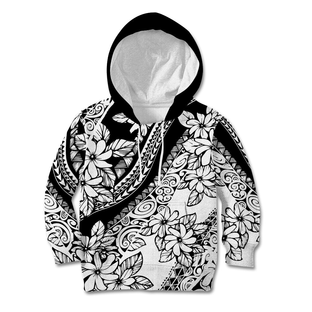 Polynesia Kid Hoodie Polynesian Tropical Flowers Black Pastel Vibes LT14 Hoodie Black - Polynesian Pride