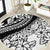 Polynesia Round Carpet Polynesian Tropical Flowers Black Pastel Vibes LT14 Black - Polynesian Pride