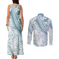 polynesia-couples-matching-tank-maxi-dress-and-long-sleeve-button-shirts-polynesian-tropical-flowers-blue-pastel-vibes