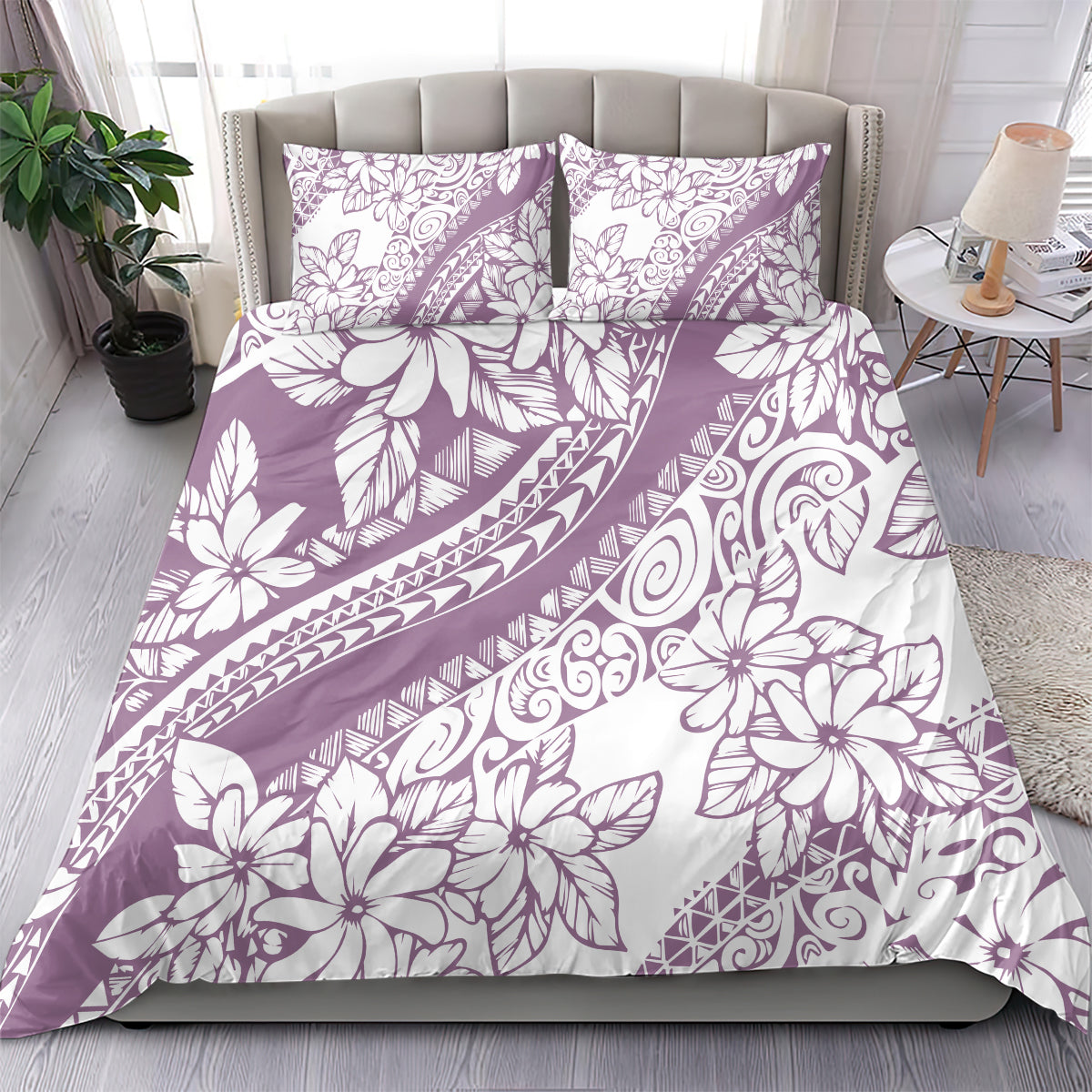 Polynesia Bedding Set Polynesian Tropical Flowers Purple Pastel Vibes LT14 - Polynesian Pride