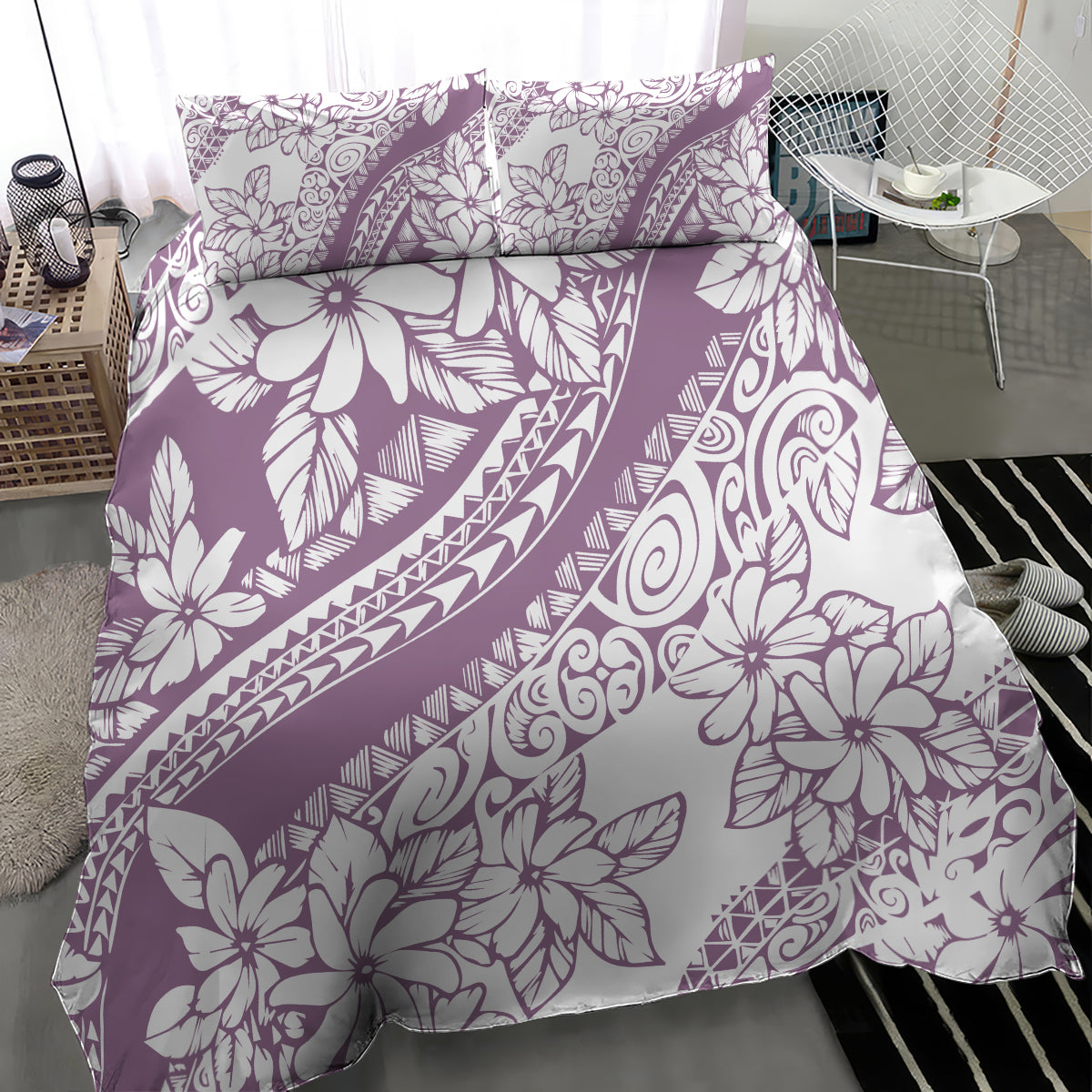 Polynesia Bedding Set Polynesian Tropical Flowers Purple Pastel Vibes LT14 - Polynesian Pride
