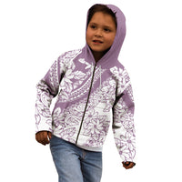Polynesia Kid Hoodie Polynesian Tropical Flowers Purple Pastel Vibes LT14 - Polynesian Pride