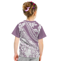 Polynesia Kid T Shirt Polynesian Tropical Flowers Purple Pastel Vibes LT14 - Polynesian Pride