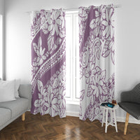 Polynesia Window Curtain Polynesian Tropical Flowers Purple Pastel Vibes LT14 With Grommets Purple - Polynesian Pride