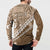 Beige Bula Fiji Button Sweatshirt Fijian Language Week Tapa Cloth - Pastel