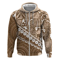 Beige Bula Fiji Hoodie Fijian Language Week Tapa Cloth - Pastel