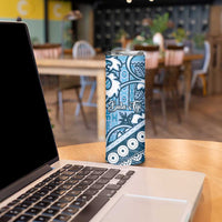 Blue Bula Fiji Skinny Tumbler Fijian Language Week Tapa Cloth - Pastel LT14 - Polynesian Pride