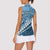 Blue Bula Fiji Women Sleeveless Polo Shirt Fijian Language Week Tapa Cloth - Pastel