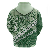 Green Bula Fiji Hoodie Fijian Language Week Tapa Cloth - Pastel