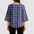 Navy Blue Japanese Palaka Pride Kimono Sleeve Blouse - Polynesian Pride