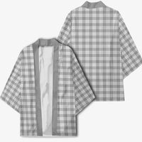Gray Japanese Palaka Pride Kimono - Polynesian Pride