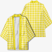 Yellow Japanese Palaka Pride Kimono - Polynesian Pride