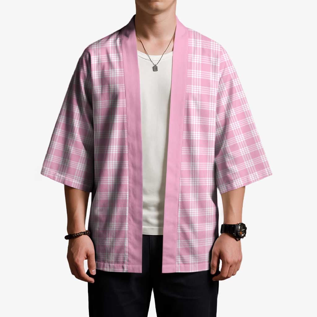 Light Pink Japanese Palaka Pride Kimono - Polynesian Pride