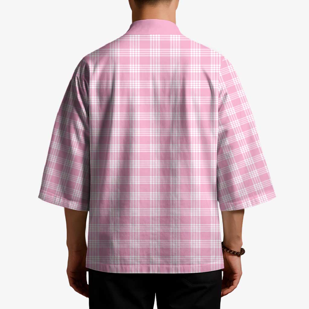 Light Pink Japanese Palaka Pride Kimono - Polynesian Pride