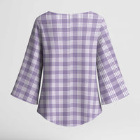 Lavender Japanese Palaka Pride Kimono Sleeve Blouse - Polynesian Pride