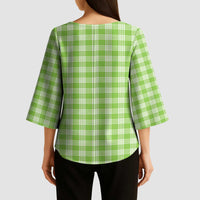 Bright Green Japanese Palaka Pride Kimono Sleeve Blouse - Polynesian Pride