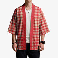 Red Japanese Palaka Pride Kimono - Polynesian Pride