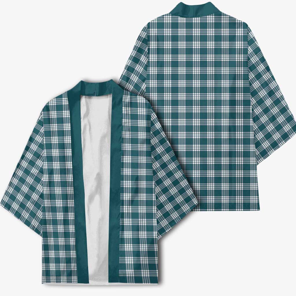 Dark Teal Japanese Palaka Pride Kimono - Polynesian Pride