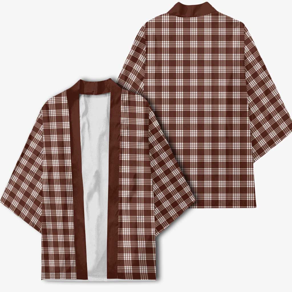Brown Japanese Palaka Pride Kimono - Polynesian Pride