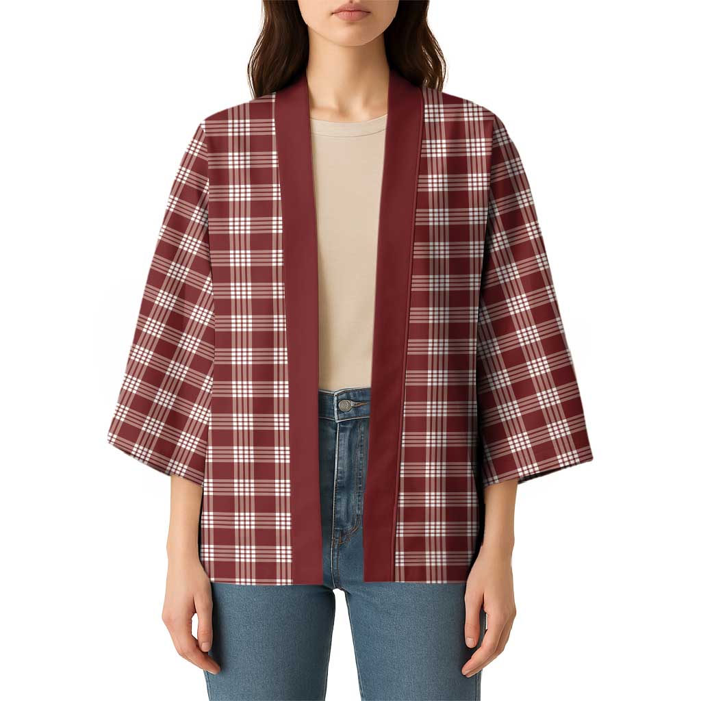 Burgundy Japanese Palaka Pride Kimono - Polynesian Pride