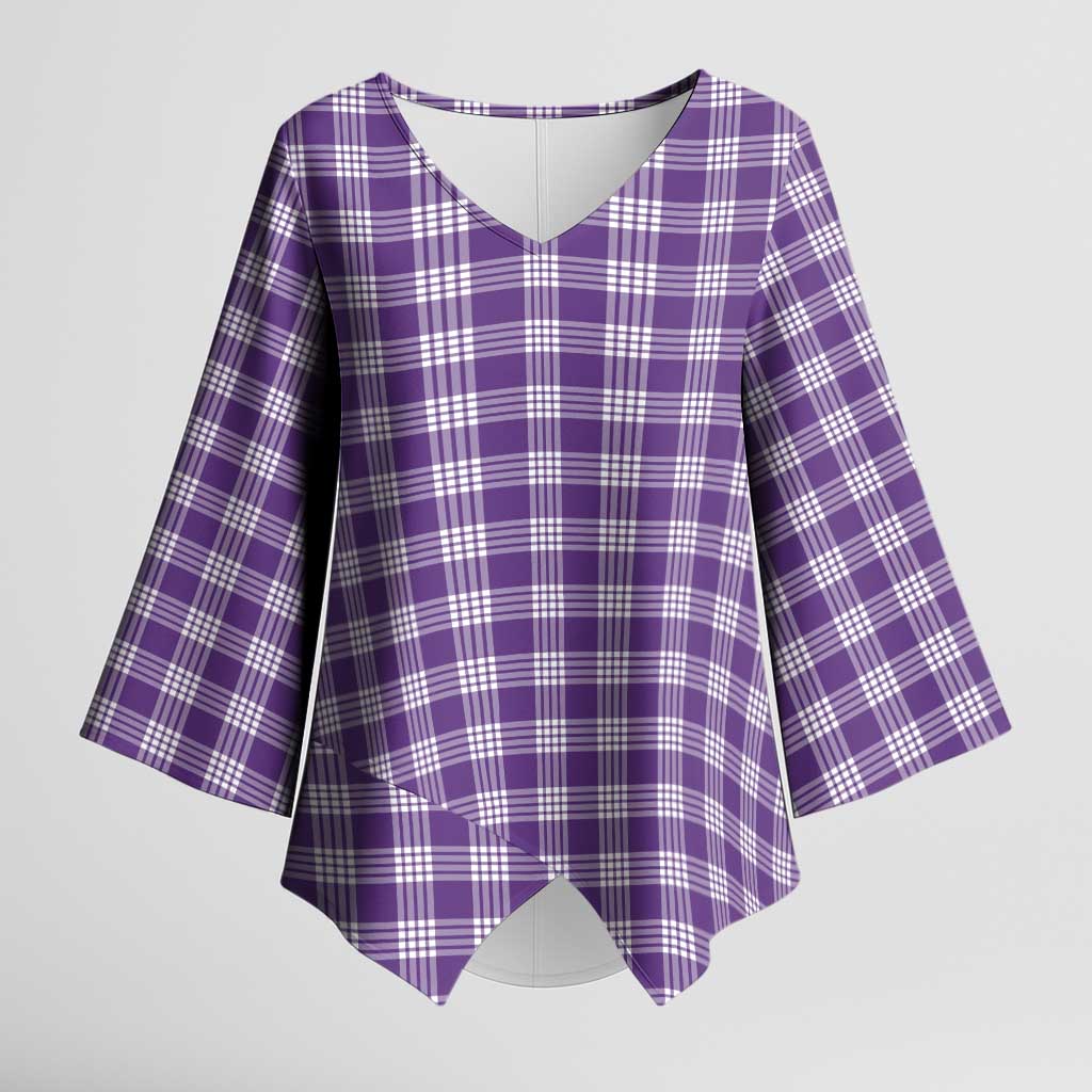 Purple Japanese Palaka Pride Kimono Sleeve Blouse - undefined