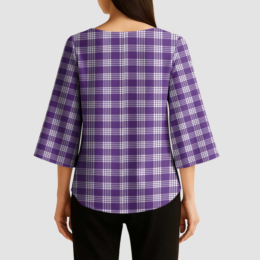 Purple Japanese Palaka Pride Kimono Sleeve Blouse - undefined