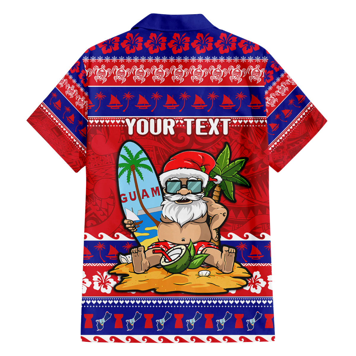 Custom Guam Christmas Family Matching Puletasi Dress and Hawaiian Shirt Guaman Santas Felis Pasgua LT14 - Polynesian Pride