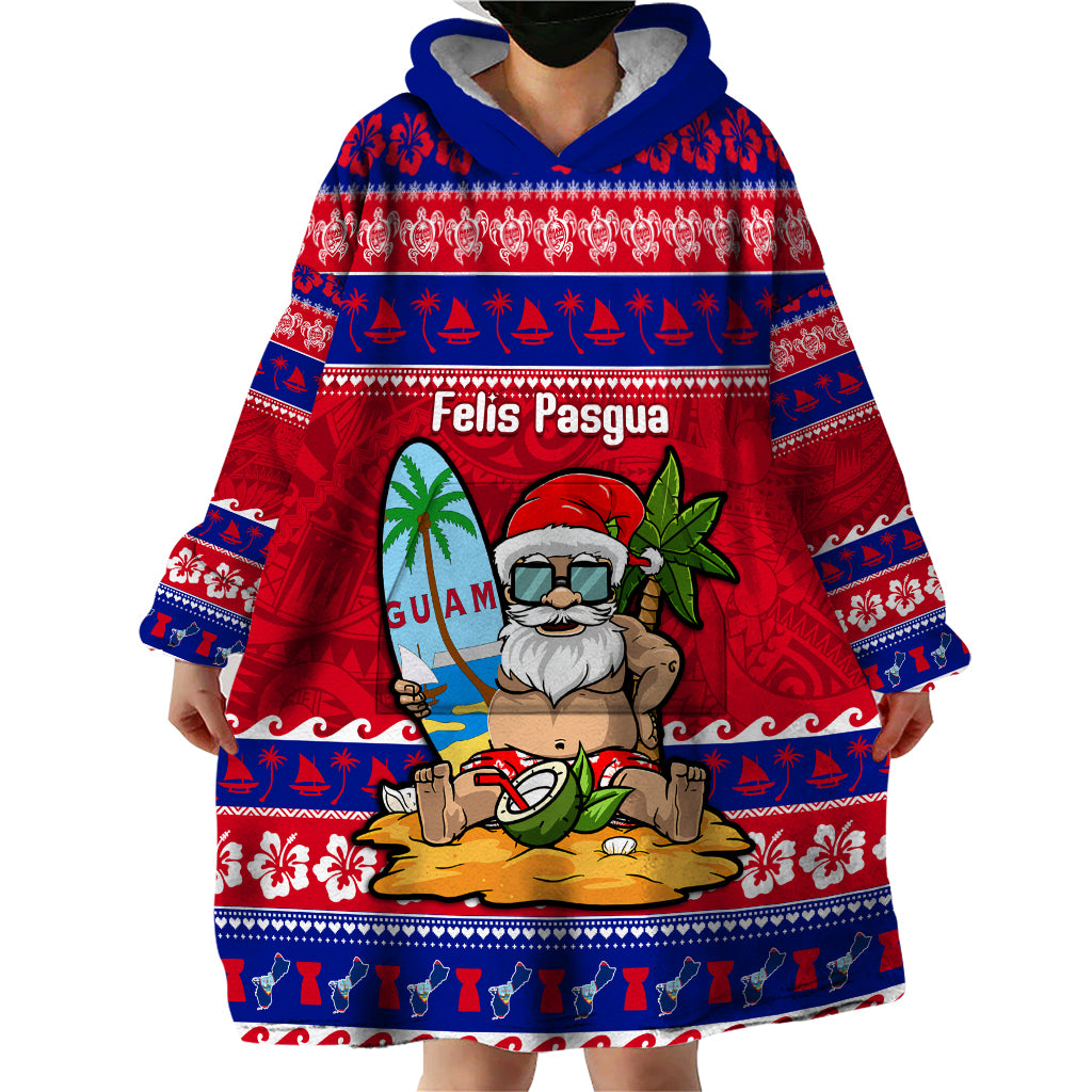 Custom Guam Christmas Wearable Blanket Hoodie Guaman Santas Felis Pasgua LT14 - Polynesian Pride