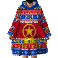 Custom Philippines Christmas Wearable Blanket Hoodie Filipino Parol Maligayang Pasko LT14 - Polynesian Pride