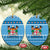 Custom Fiji Christmas Ceramic Ornament Fijian Tapa Marau na Kerisimasi LT14 Oval Blue - Polynesian Pride