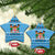 Custom Fiji Christmas Ceramic Ornament Fijian Tapa Marau na Kerisimasi LT14 Star Blue - Polynesian Pride